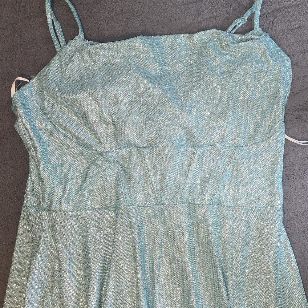 Shimmering Teal Elegant  Dress